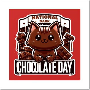 Dark Chocolate Day Cat Posters and Art